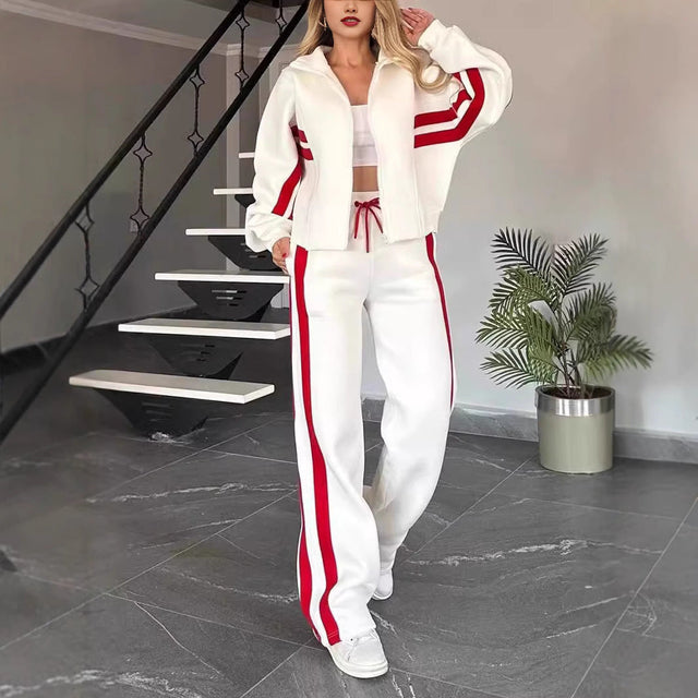 Comfortable athleisure set flatters figure